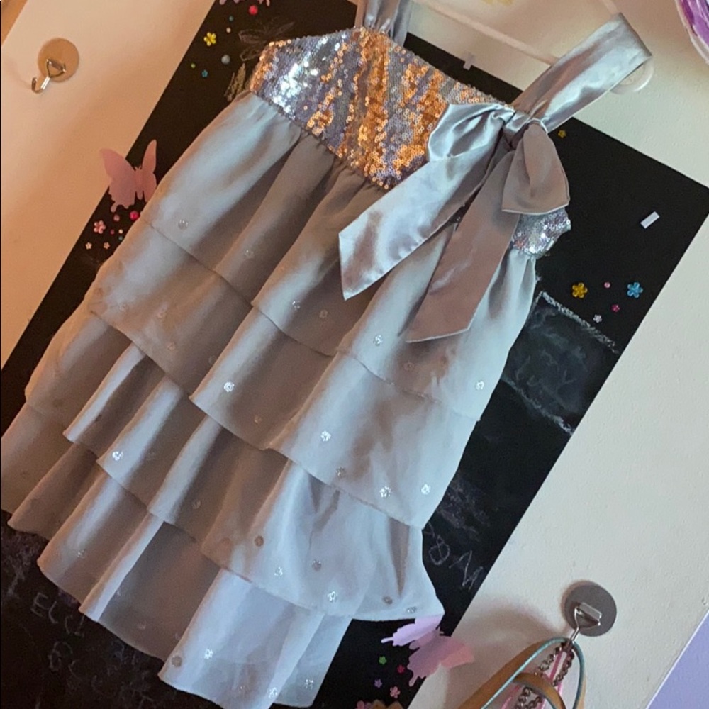 American Girl sequins layered ruffle dress 6